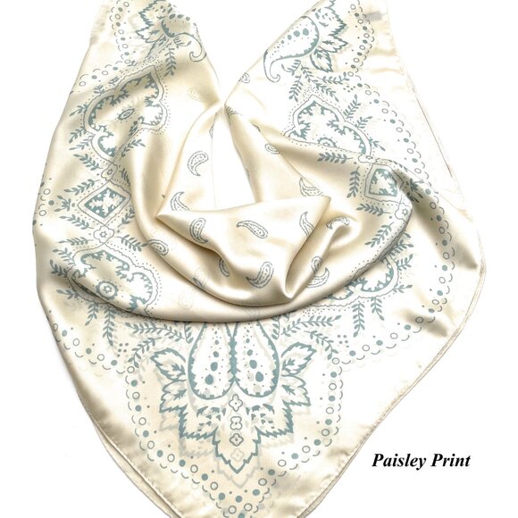 Silk Satin Feel Large Square Fashion Scarf – Versatile Head & Neck Accessory 27. - Picture 6 of 8